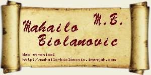 Mahailo Biolanović vizit kartica